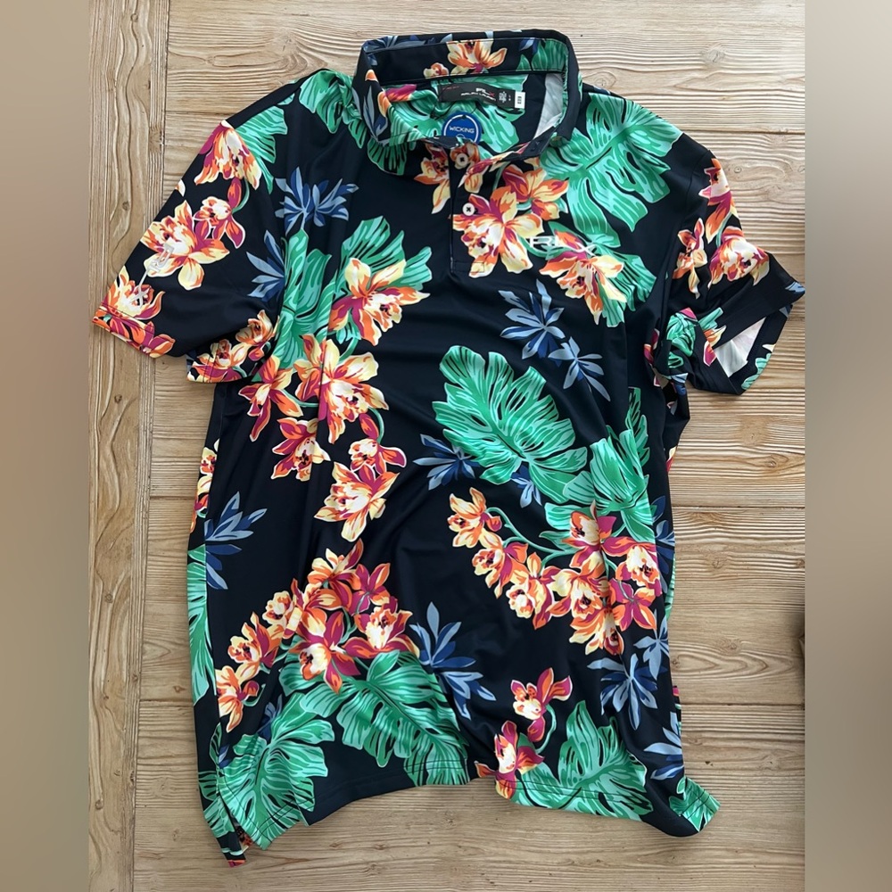 NWT RLX Ralph Lauren Tropical Floral Golf Polo Size L | Pro Fit Wicking